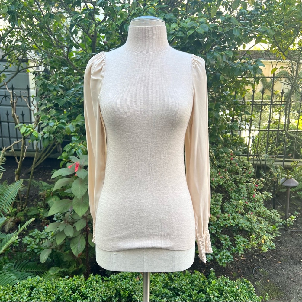 NWOT Rebecca Taylor Merino Wool Mock Neck Pullover Sz S
